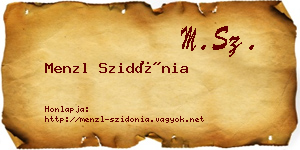 Menzl Szidónia névjegykártya